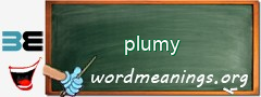 WordMeaning blackboard for plumy